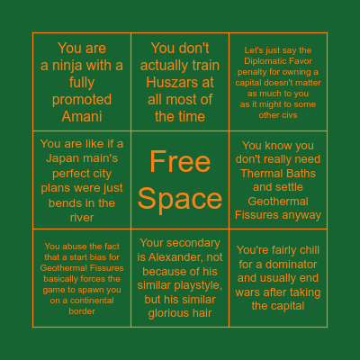 Hungary Main Bingo Card