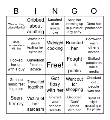 KISHMISH’S BIRTHDAY Bingo Card