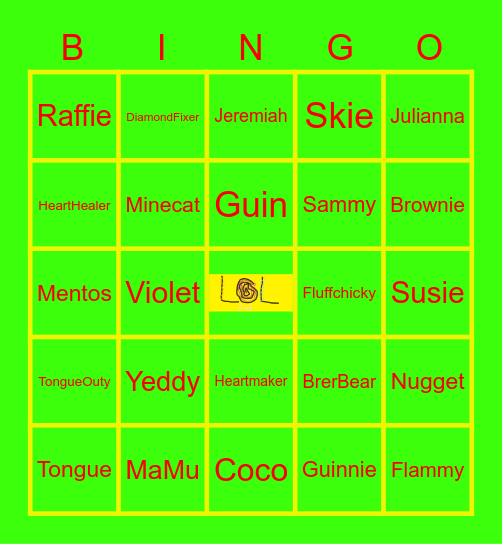 Smiley Bingo Card