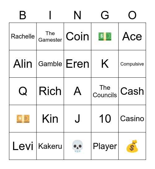 Kakeru Club Bingo Card