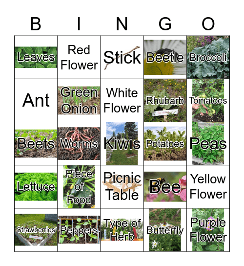 Garden Bingo Card