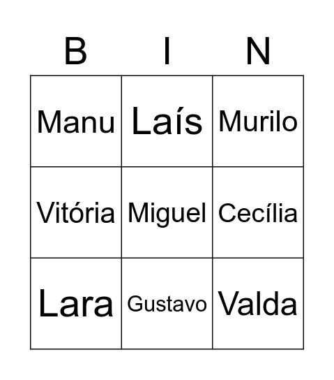 Teste Bingo Card
