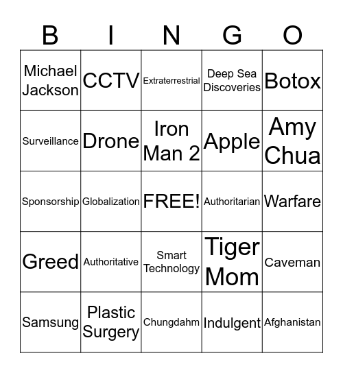 Birdie Bingo Card