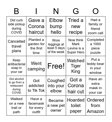 CRAZY COVID BINGO!!! Bingo Card