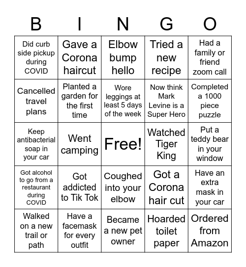 CRAZY COVID BINGO!!! Bingo Card