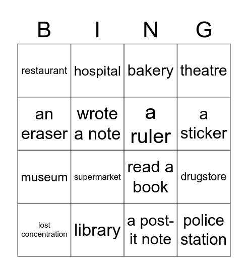 T1 Review Bingo Card