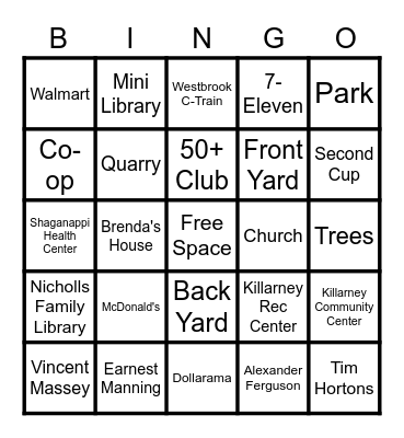 Community Bingo Card