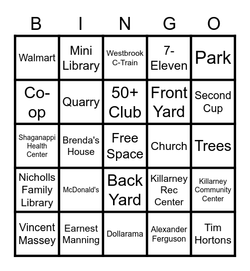 Community Bingo Card