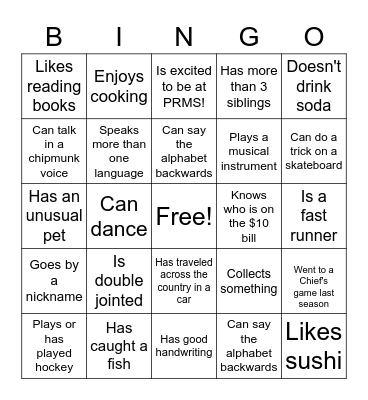 Find Someone Who... Bingo Card