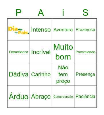 Dia dos Pais VR - Ser pai na pandemia é... Bingo Card