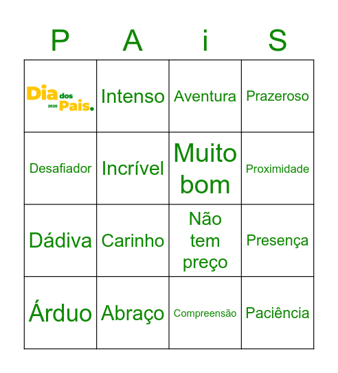 Dia dos Pais VR - Ser pai na pandemia é... Bingo Card