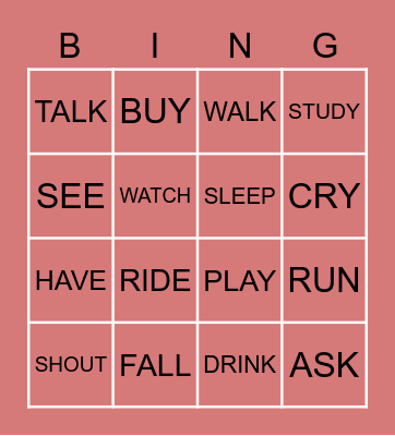 WHAT DID YOU USED TO DO? Bingo Card