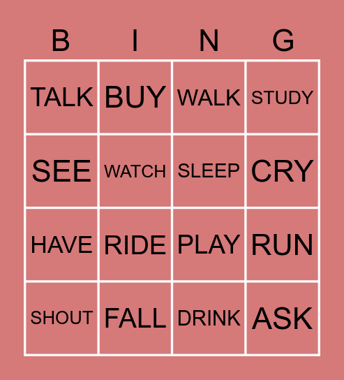 WHAT DID YOU USED TO DO? Bingo Card