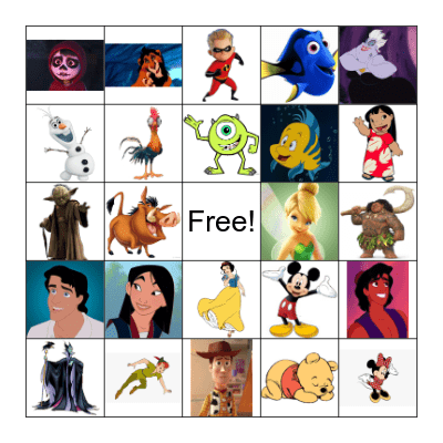 DISNEY BINGO Card