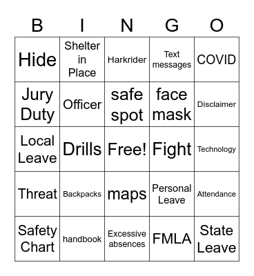 Parmley Proud Bingo Card