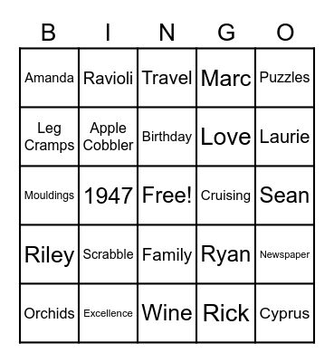 Happy Birthday Judy! Bingo Card