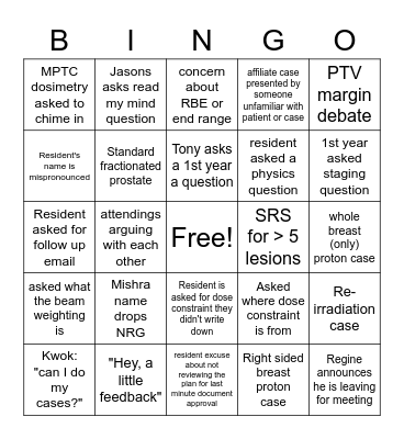 TPR BINGO Card