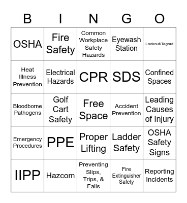 Safety Bingo