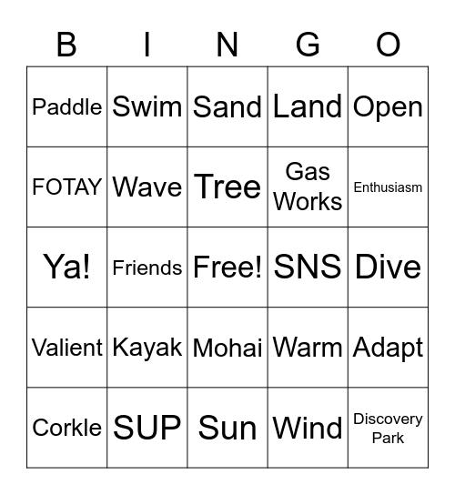 Swimston's OA Bingo Card