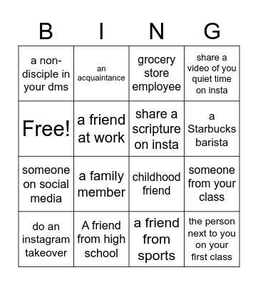 Evangelism Bingo Card