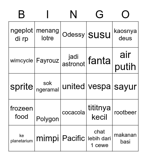 MARK LEE BEST BOY Bingo Card
