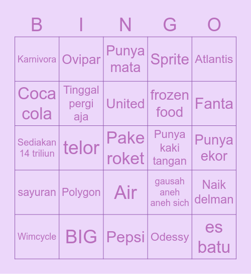 👶 bingo Aya 👶 Bingo Card