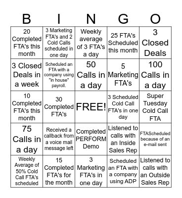 SDR BINGO Card