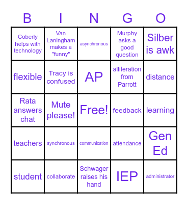 PD Bingo Card