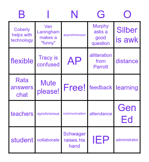 PD Bingo Card