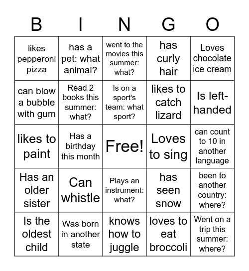 Bingo Card