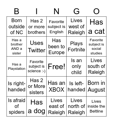 Get to Know You Bingo - Coverall Bingo Card