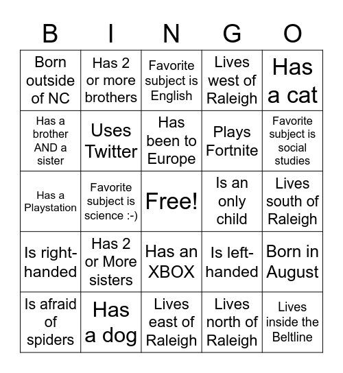 Get to Know You Bingo - Coverall Bingo Card