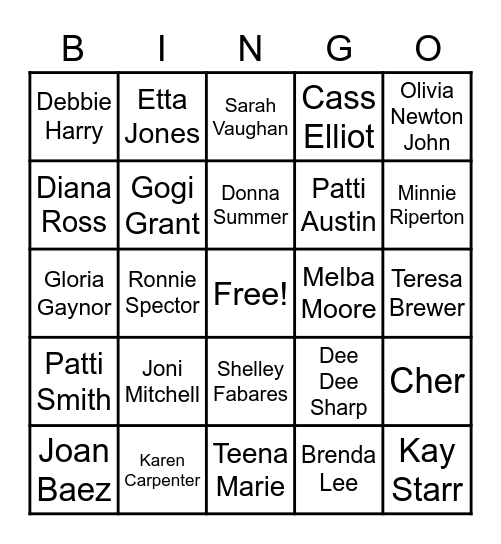 Girl Power Bingo Card