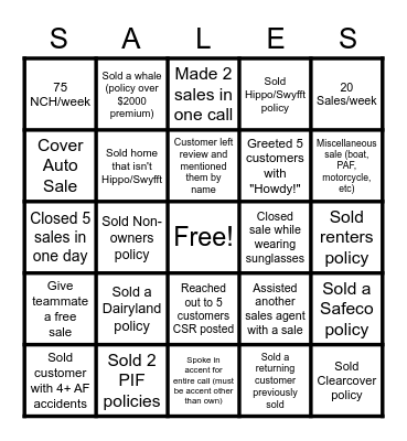 BINGO Card