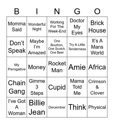 Music Bingo Cards Page 86