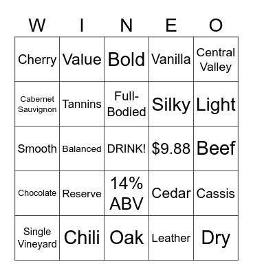 Red Elephant Reserve Bingo Card