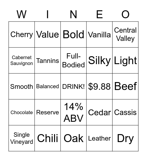 Red Elephant Reserve Bingo Card