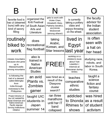 ASAM FACULTY! Bingo Card