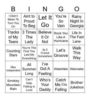 Music Bingo 14 Bingo Card
