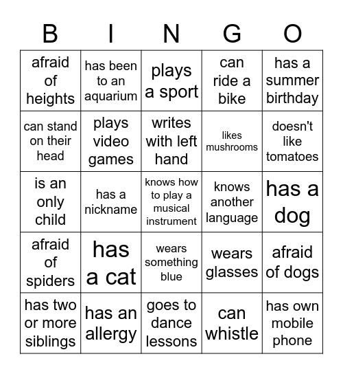 MEET Bingo Card