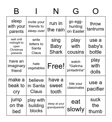 Used to Bingo Card