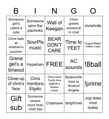 360chrism Bingo Card