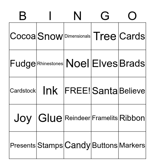 Stampin' Holiday Bingo Card