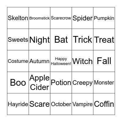 HALLOWEEN BINGO Card