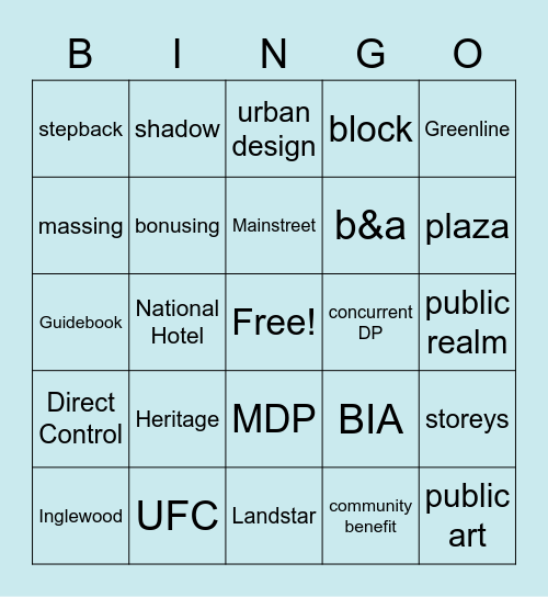 Trailing Star Bingo Card