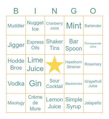 HODDE BROS BINGO | SEASONAL SIPPERS Bingo Card
