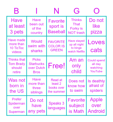 WHO ARE YOU? Bingo Card