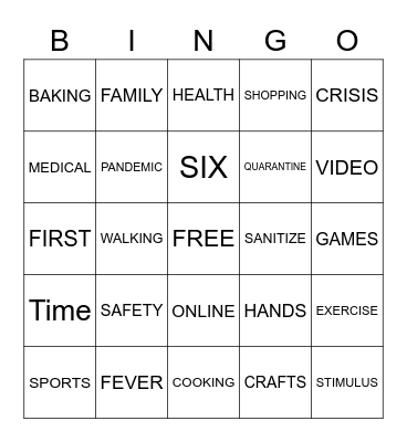 Resident Bingo Card