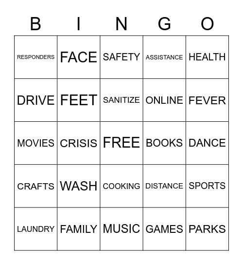 Resident Bingo Card