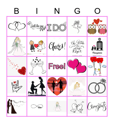 Becca's Bridal Bingo Card